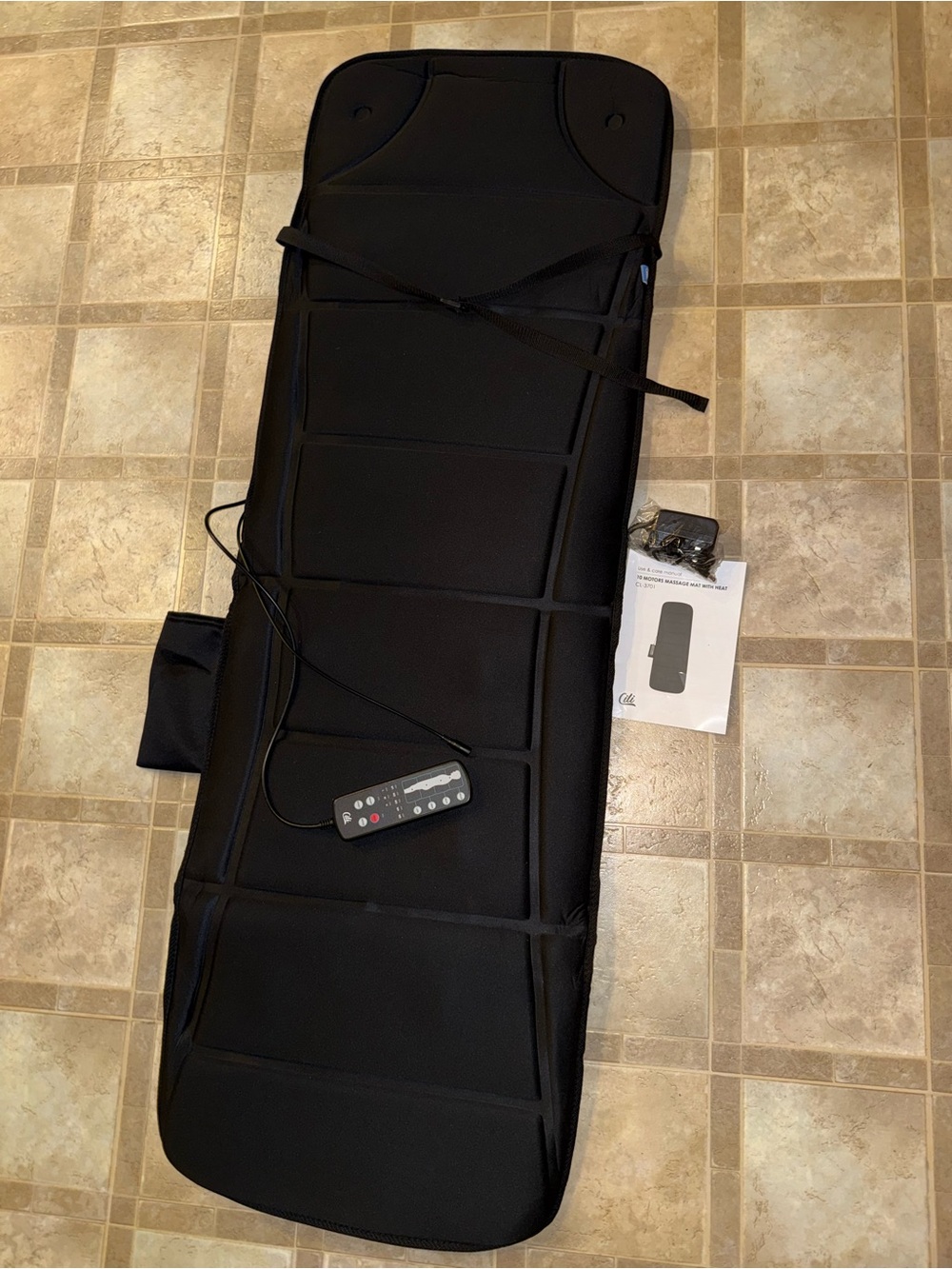 Black Full-Body Massage Seat Cushion with Remote - Brand Unspecified